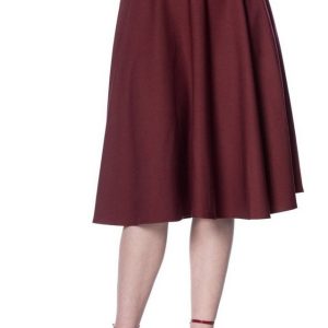 Banned A-Linien-Rock Di Di Plain Burgunder Retro Vintage Swing Skirt