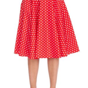 Banned A-Linien-Rock Polka Dot Days Rot Retro Vintage Swing Skirt High Waist