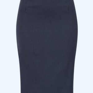Exklusiv bei Topvintage ~ Loreen Bengaline Denim-Bleistiftrock in Dunkelblau