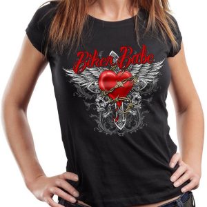 GASOLINE BANDIT® T-Shirt Damen Lady Biker-Shirt: Biker Babe