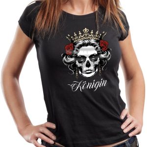 GASOLINE BANDIT® T-Shirt Damen Lady Biker Shirt: Königin