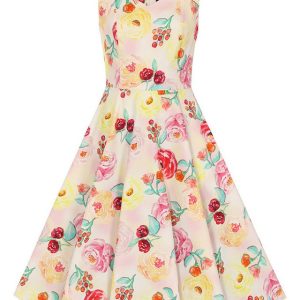 Hearts & Roses London A-Linien-Kleid Annie Floral Swing Dress Rockabella Vintage Retro