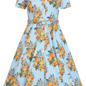 Hearts & Roses London A-Linien-Kleid Hallie Floral Retro Vintage Fit-N-Flare 50er