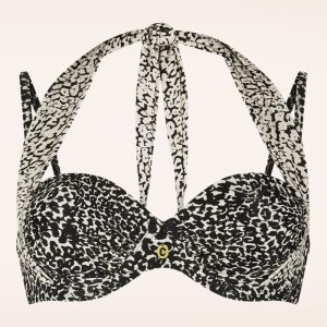 Multiway Little Leopard Bikinioberteil in Schwarz und Creme