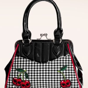 Rockabilly Cherry Handtasche in Schwarz
