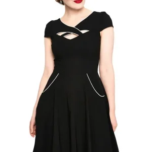 Voodoo Vixen A-Linien-Kleid Connie 1950’s Contrast Piping Vintage Rockabilly Retro