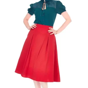 Voodoo Vixen A-Linien-Rock Red Retro Flare Rockabilly Retro Vintage Swing