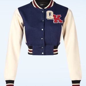 Wild Rebel Queen Kurze College-Jacke in Dunkelblau
